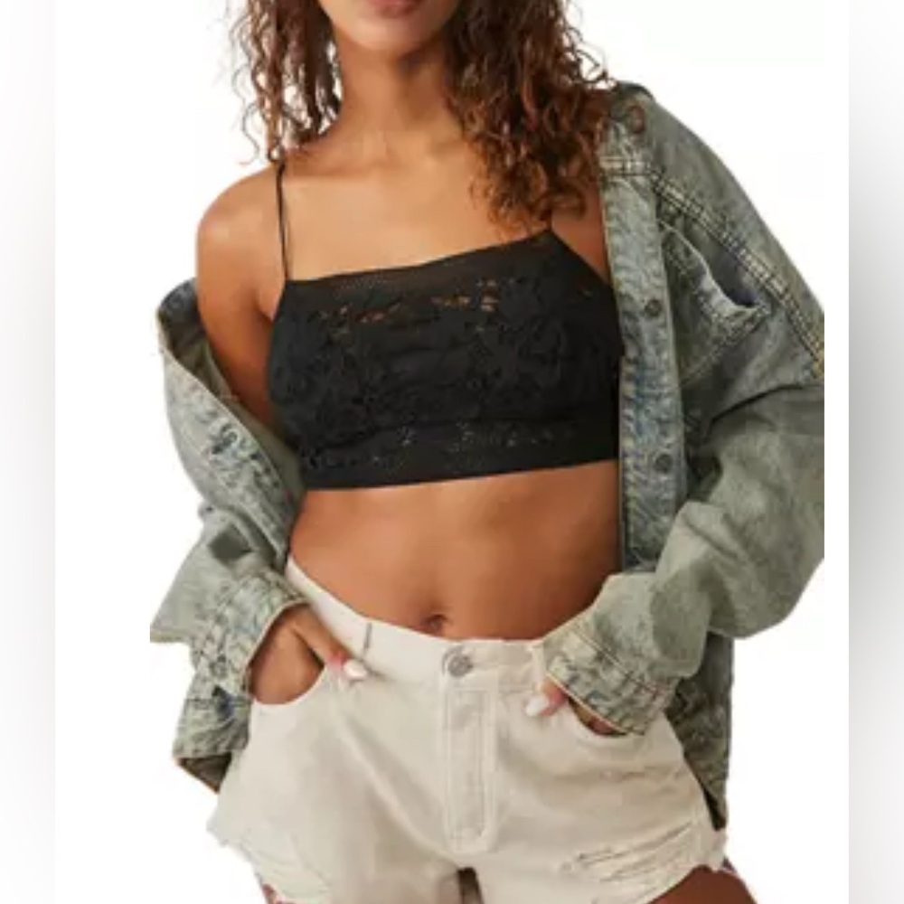 NWT Free People Intimately Lyra Bralette in Color: Black
